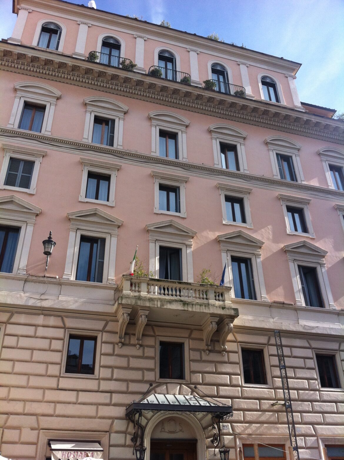The hotel is right next to the Pantheon