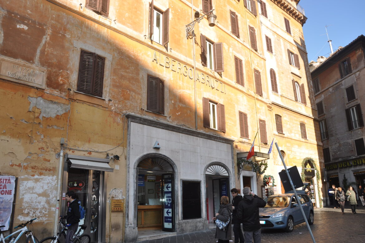 Hotel Abruzzi is on the same square as the Pantheon Hotel Abruzzi is on the same square as the Pantheon